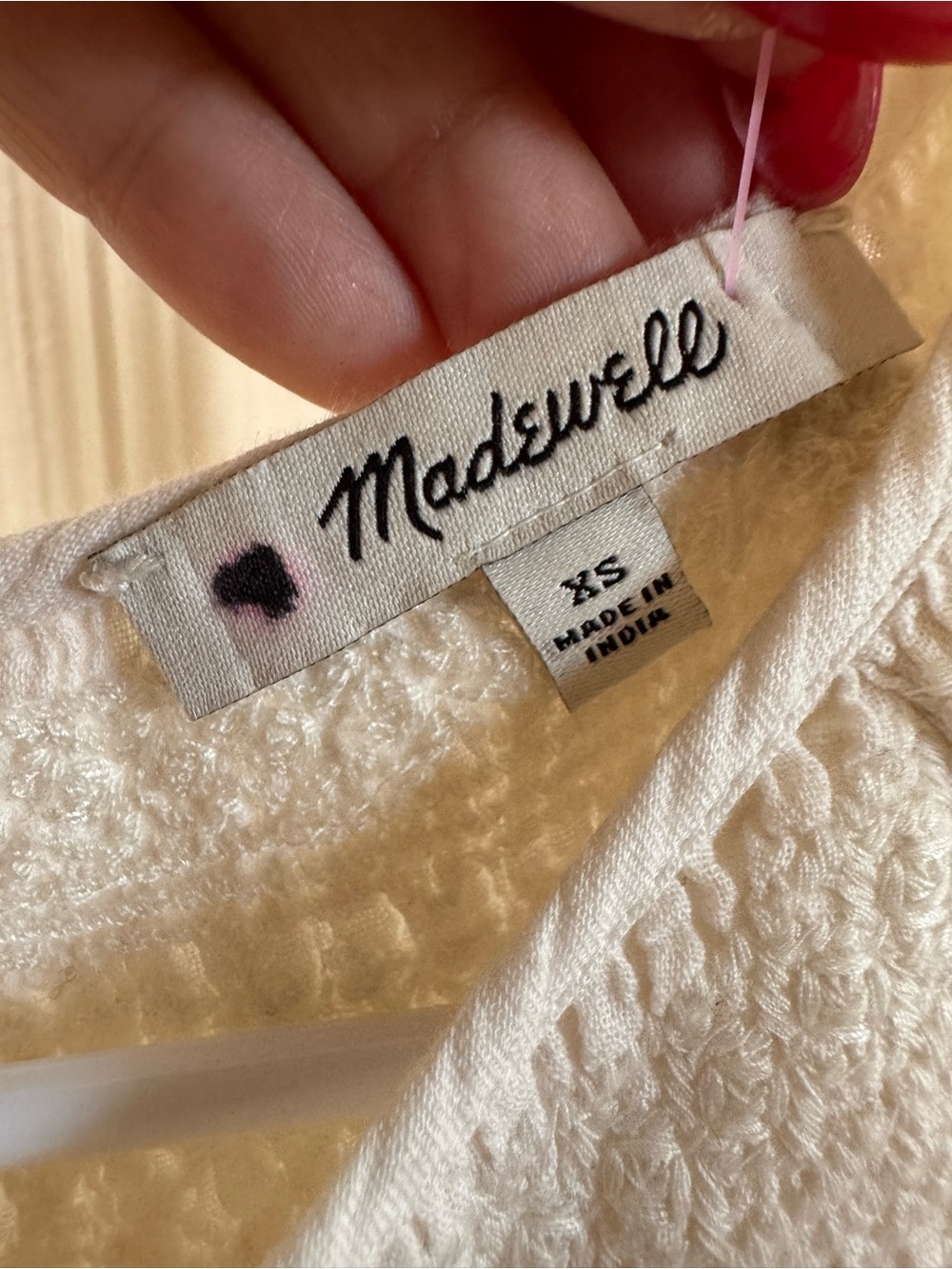 Madewell Ivory embroidered Smocked Blouse with puff sleeves 100% cotton - Picture 3 of 11
